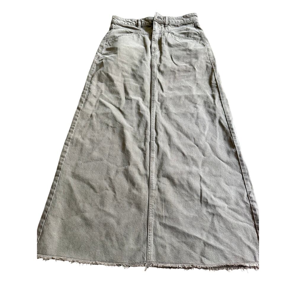 Free people we the free brown denim maxi skirt size 6
